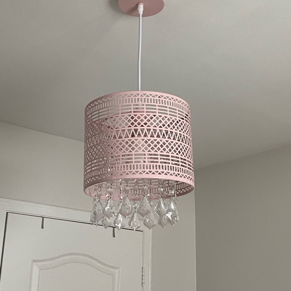 Pink toddler / nursery room light fixture chandelier - Picture 2 of 4